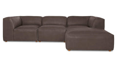 Form Slate Brown Leather Lounge Modular Sectional - Ornate Home