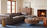 Form Slate Brown Leather Lounge Modular Sectional - Ornate Home