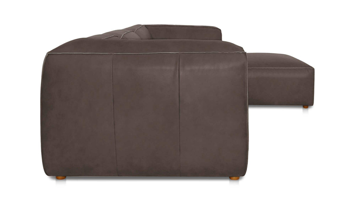 Form Slate Brown Leather Lounge Modular Sectional - Ornate Home