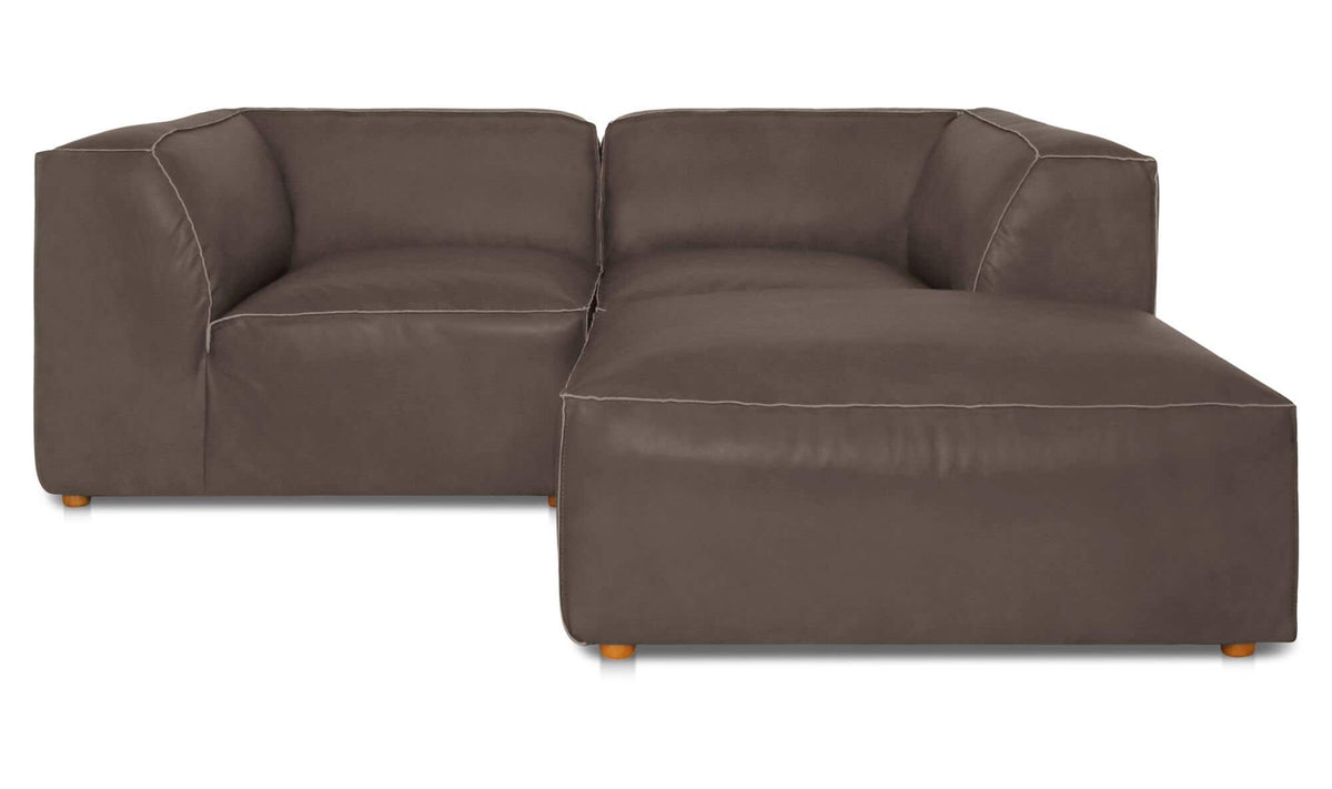 Form Slate Brown Leather Nook Modular Sectional - Ornate Home