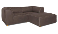 Form Slate Brown Leather Nook Modular Sectional - Ornate Home