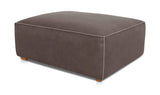 Form Slate Brown Leather Ottoman - Ornate Home