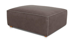 Form Slate Brown Leather Ottoman - Ornate Home