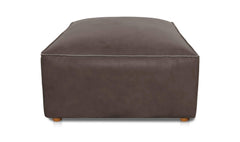 Form Slate Brown Leather Ottoman - Ornate Home
