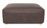 Form Slate Brown Leather Ottoman - Ornate Home