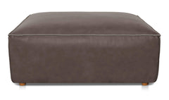 Form Slate Brown Leather Ottoman - Ornate Home