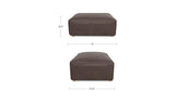 Form Slate Brown Leather Ottoman - Ornate Home