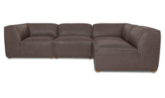 Form Slate Brown Leather Signature Modular Sectional - Ornate Home