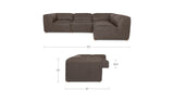 Form Slate Brown Leather Signature Modular Sectional - Ornate Home