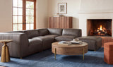 Form Slate Brown Leather Slipper Chair - Ornate Home