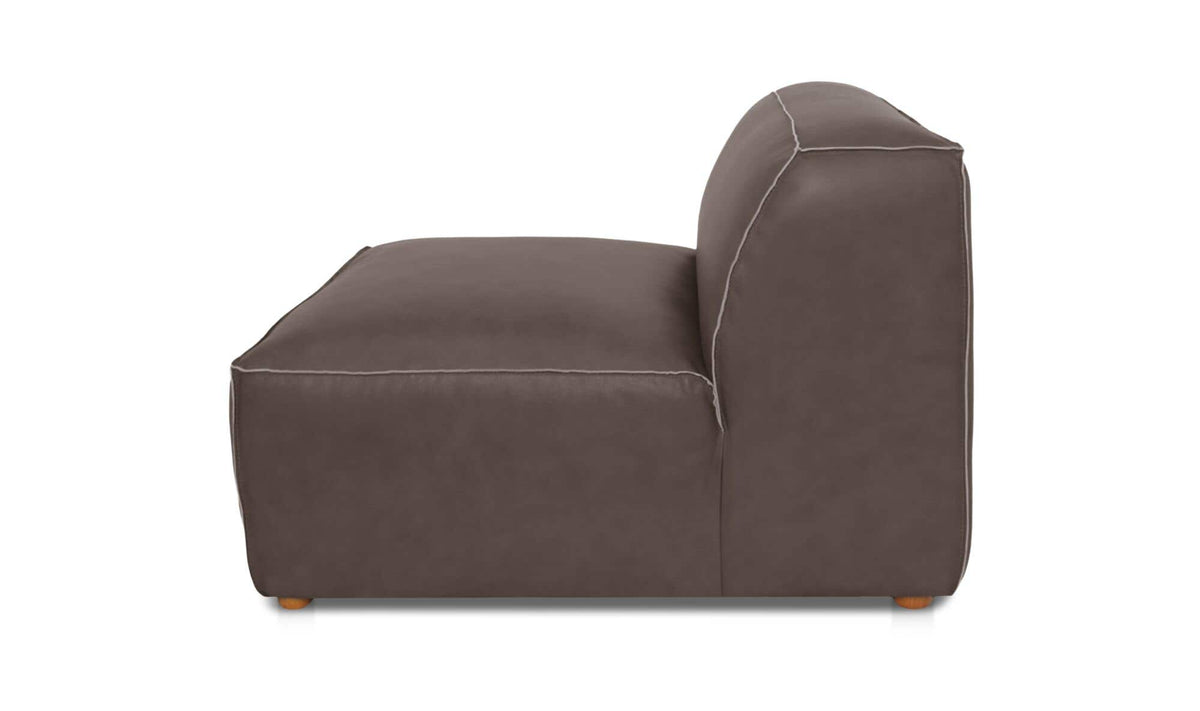 Form Slate Brown Leather Slipper Chair - Ornate Home