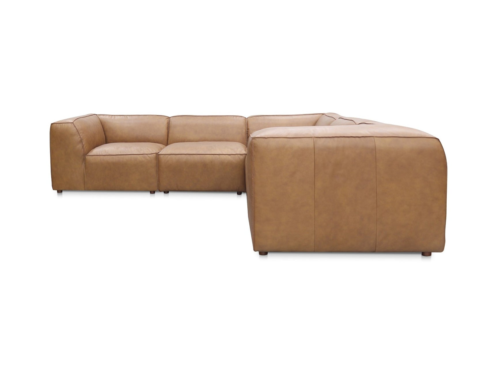 Form Tan Leather Classic L Shaped Modular Sectional - Ornate Home
