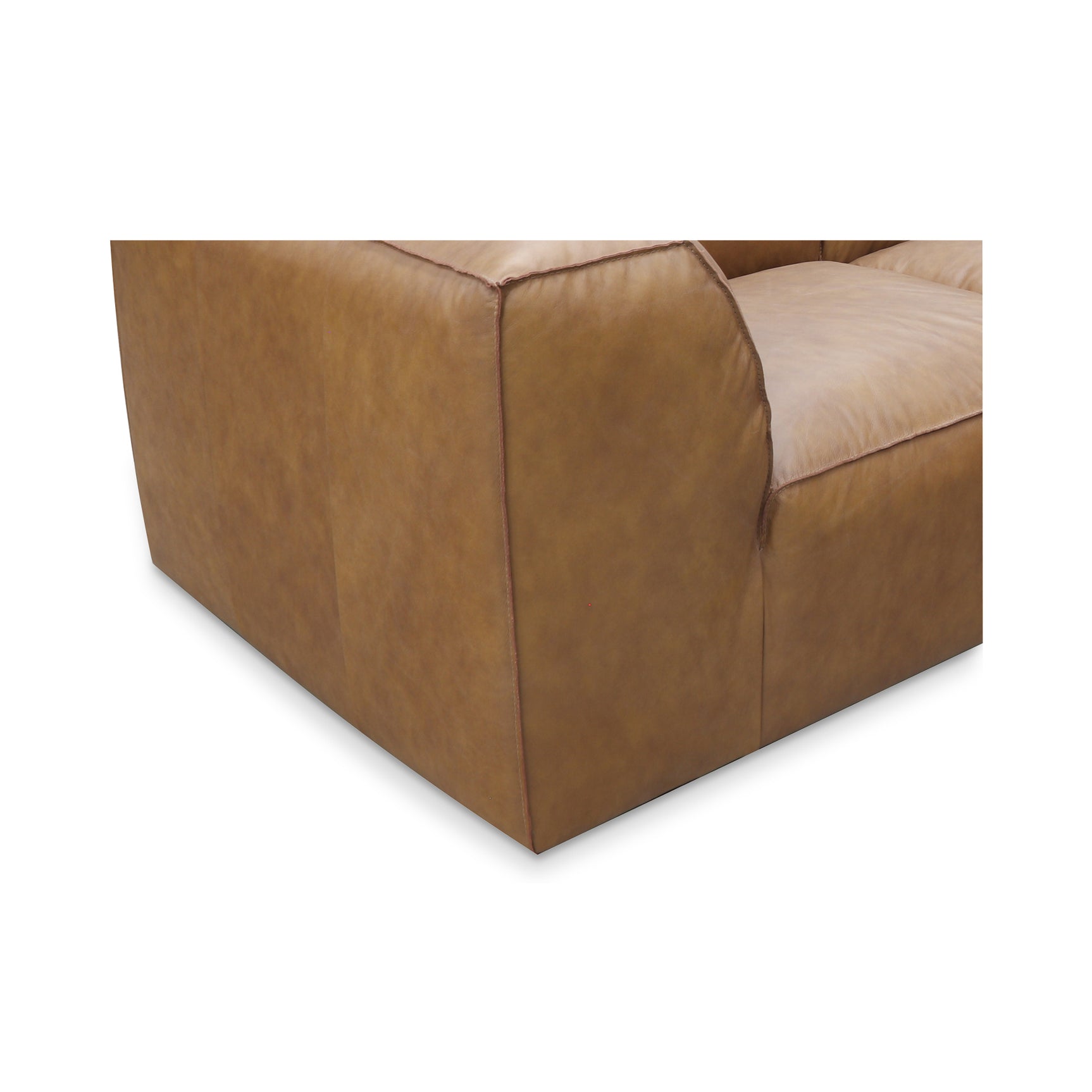 Form Tan Leather Classic L Shaped Modular Sectional - Ornate Home