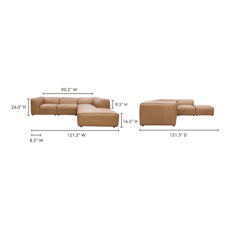 Form Tan Leather Dream Modular Sectional - Ornate Home