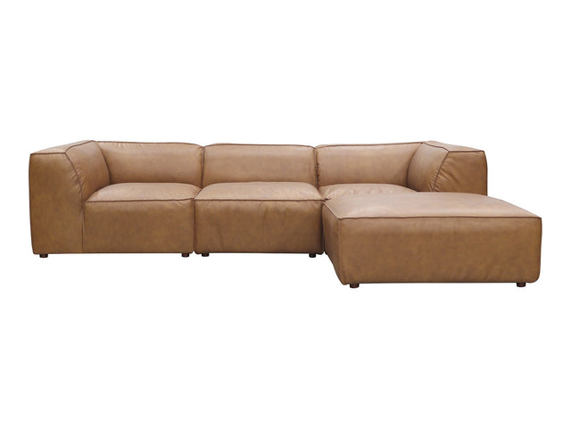 Form Tan Leather Lounge Modular Sectional - Ornate Home