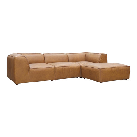 Form Tan Leather Lounge Modular Sectional - Ornate Home