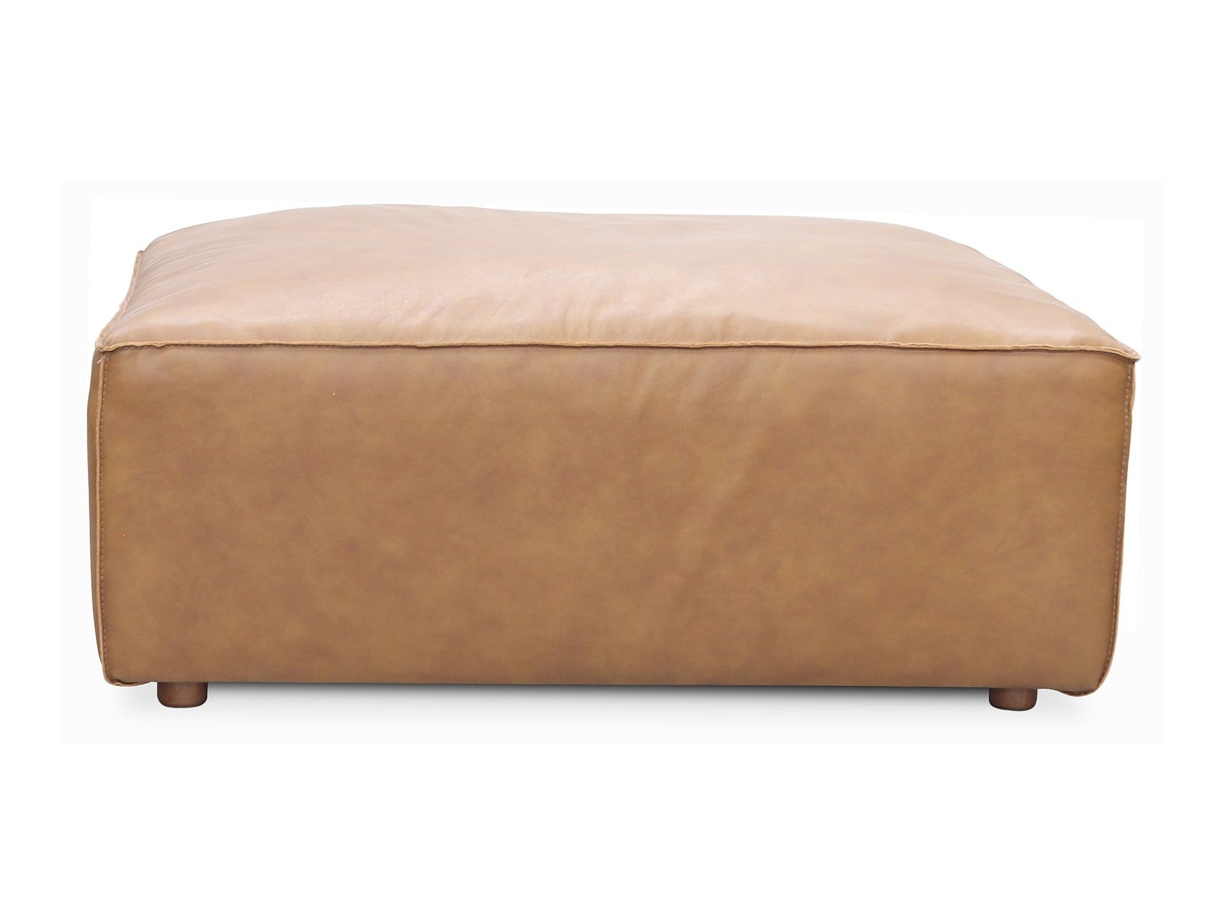 Form Tan Leather Ottoman - Ornate Home