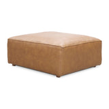Form Tan Leather Ottoman - Ornate Home