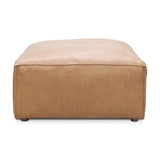 Form Tan Leather Ottoman - Ornate Home