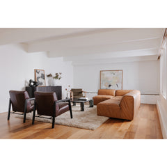 Form Tan Leather Ottoman - Ornate Home