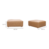 Form Tan Leather Ottoman - Ornate Home