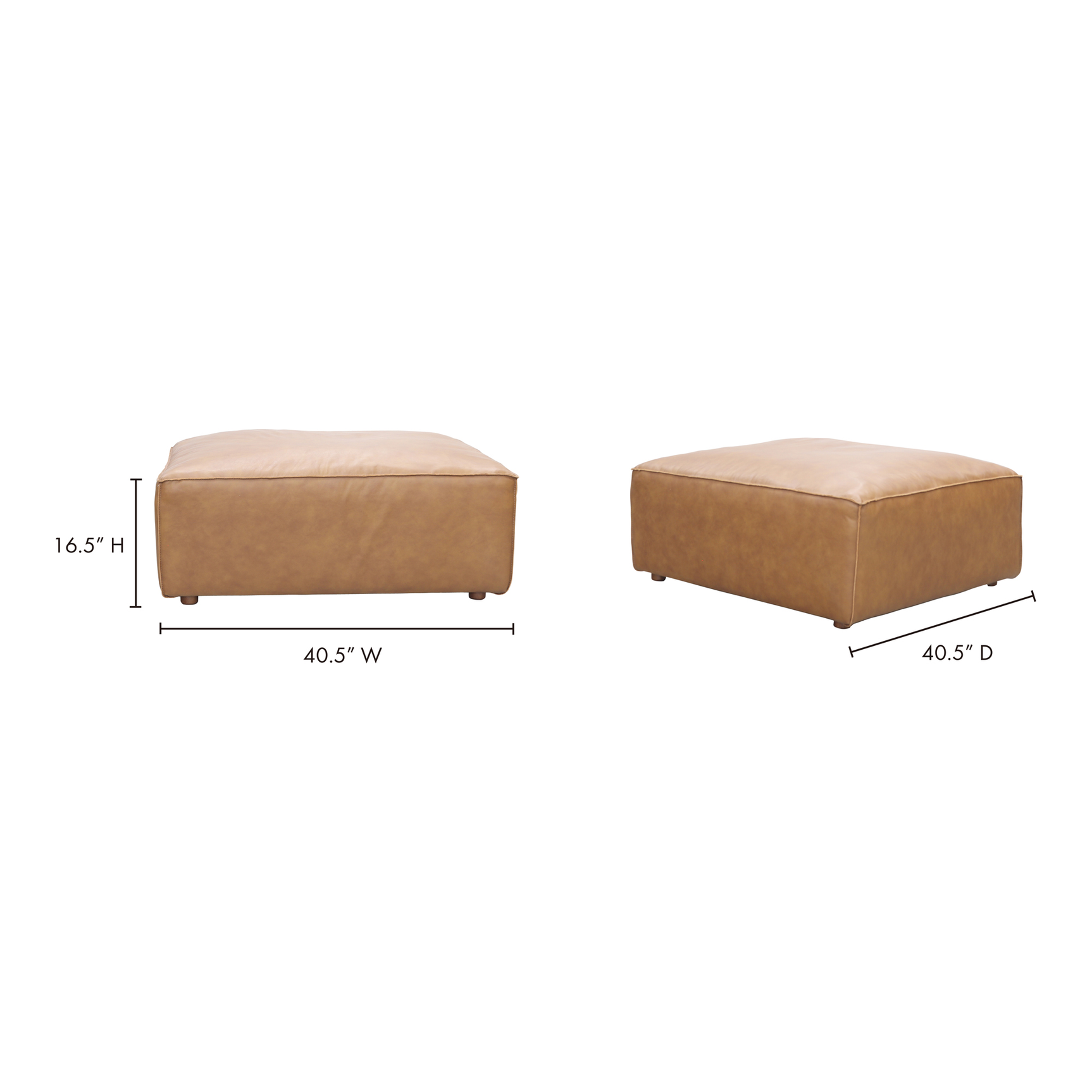 Form Tan Leather Ottoman - Ornate Home
