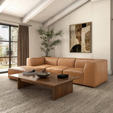 Form Tan Leather Ottoman - Ornate Home