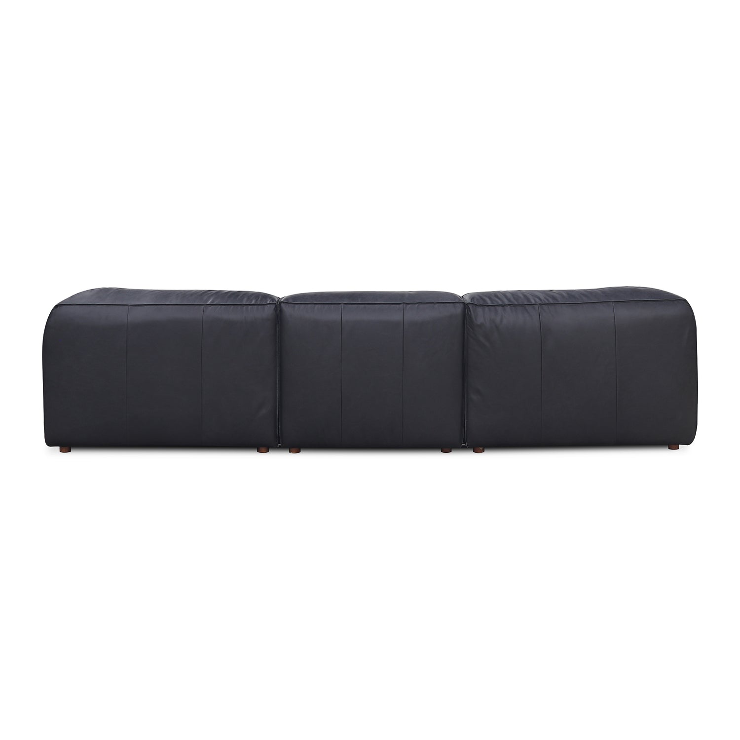 Form Vantage Black Leather Classic L Shaped Modular Sectional - Ornate Home
