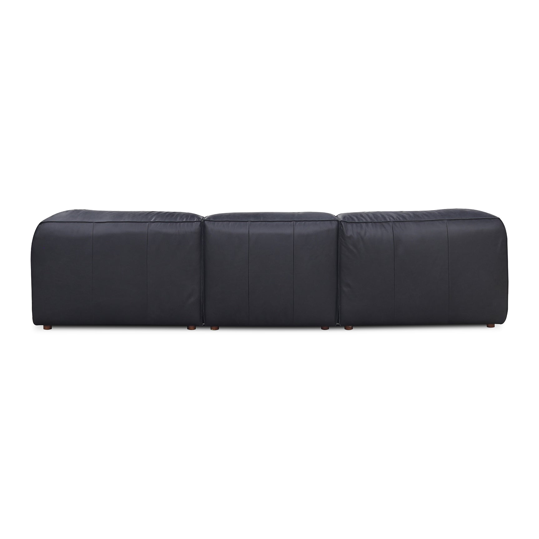 Form Vantage Black Leather Classic L Shaped Modular Sectional - Ornate Home