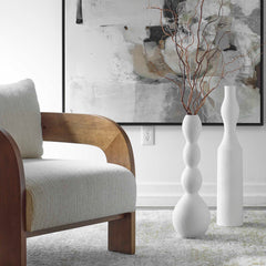 Forma White Ceramic Vases Large (Set of 2) - Ornate Home