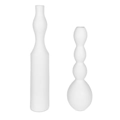 Forma White Ceramic Vases Large (Set of 2) - Ornate Home