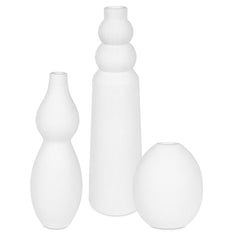Forma White Ceramic Vases (Set of 3) - Ornate Home