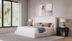 Formosa Frank Cottage Cheese California King Wingback Upholstered Platform Bed - Ornate Home