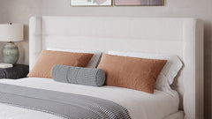 Formosa Frank Cottage Cheese California King Wingback Upholstered Platform Bed - Ornate Home