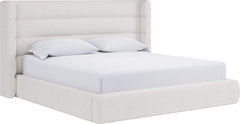 Formosa Frank Cottage Cheese Queen Wingback Upholstered Platform Bed - Ornate Home