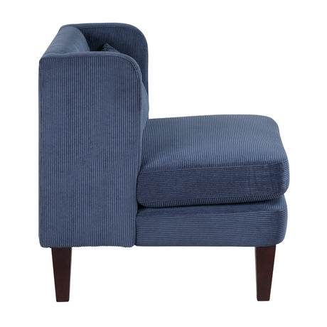 Forrester Blue Accent Chair (Armless) - Ornate Home