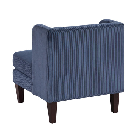 Forrester Blue Accent Chair (Armless) - Ornate Home