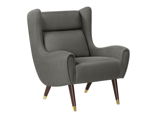 Forrester Dark gray Accent Chair (Wingback) - Ornate Home