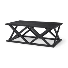 Forsey Black Wood Rectangular Coffee Table - Ornate Home