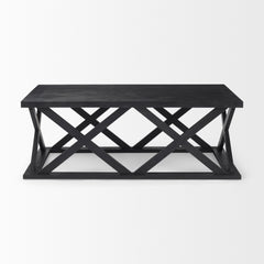 Forsey Black Wood Rectangular Coffee Table - Ornate Home
