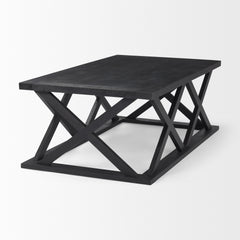 Forsey Black Wood Rectangular Coffee Table - Ornate Home