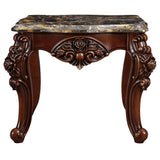 Forsythia End Table in Marble/Walnut - Ornate Home