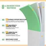 Forsythia White 8" E.King Green Tea Gel Memory Foam Mattress - Ornate Home