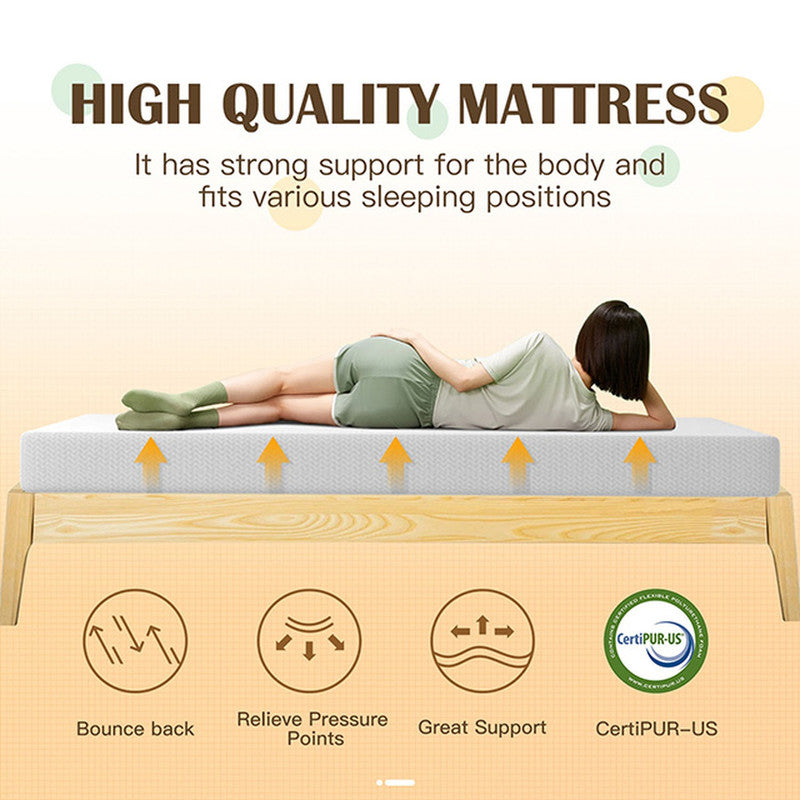 Forsythia White 8" E.King Green Tea Gel Memory Foam Mattress - Ornate Home