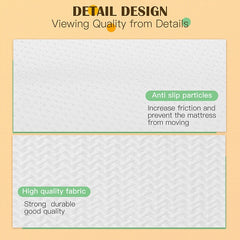 Forsythia White 8" E.King Green Tea Gel Memory Foam Mattress - Ornate Home