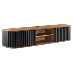 Fortitude Walnut/Black 63" Wall-Mounted TV Stand - Ornate Home