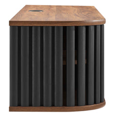 Fortitude Walnut/Black 63" Wall-Mounted TV Stand - Ornate Home