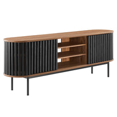 Fortitude Walnut/Black 71" TV Stand - Ornate Home