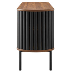 Fortitude Walnut/Black 71" TV Stand - Ornate Home