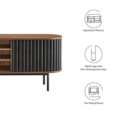 Fortitude Walnut/Black 71" TV Stand - Ornate Home
